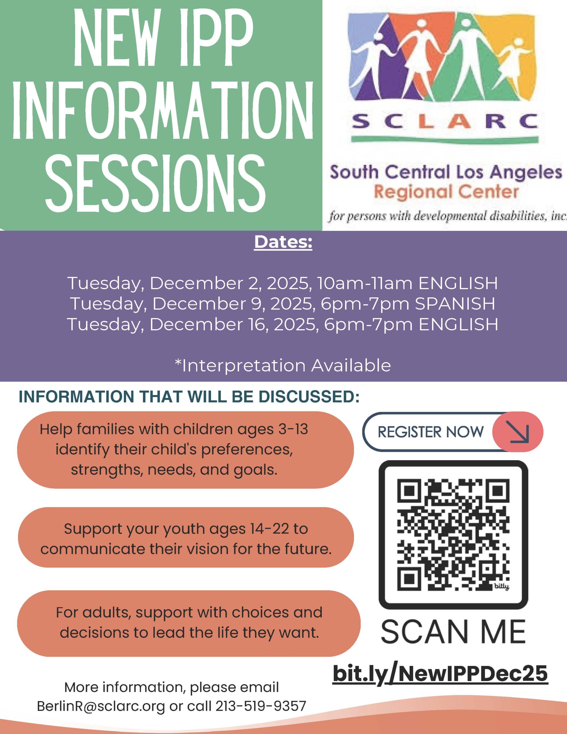 ENGLISH - Parent Information Sessions December 2025