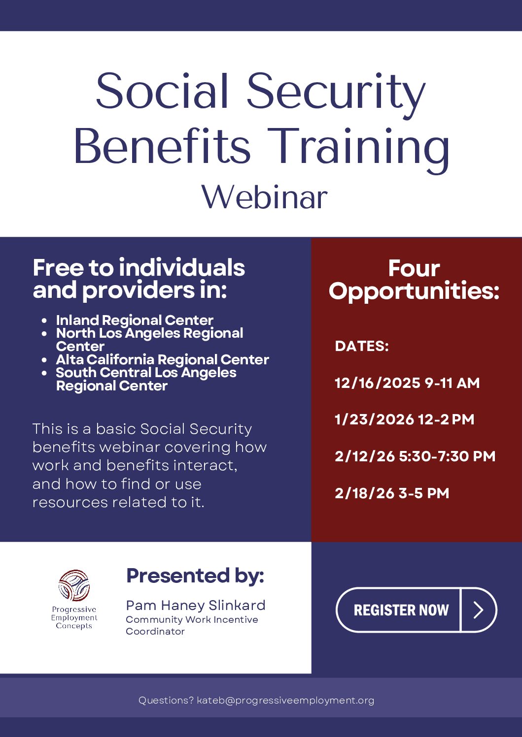 Social Security Benefits Training webinar