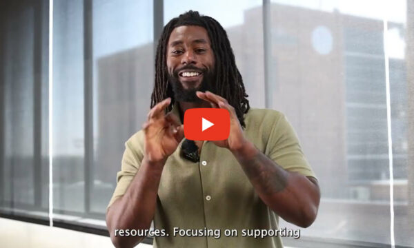 A YouTube video thumbnail shows a man gesturing in ASL.